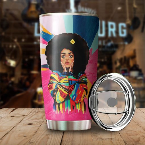 Black Girl Beautiful Hair Surprise  Stainless Steel Insulated Tumbler Cups, Gift For Best Friend, Best Mother’S Day Gifts, Gift Ideas For Mom