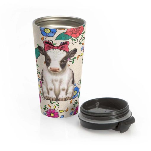 Cow And Flowers Cl15100039Mdt 16Oz 20Oz Travel Mug Vacuum Sealed Tumblers, Mom Christmas Gifts, Gifts For Dad From Daughter, Good Gifts For Mom