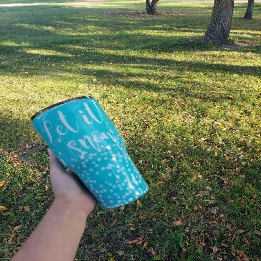 Let it snow tumbler, coffee cup, Personalized Glitter Tumbler, Monogram Tumbler, Glitter Cup, Glitter Tumbler, Glitter Stainless steel