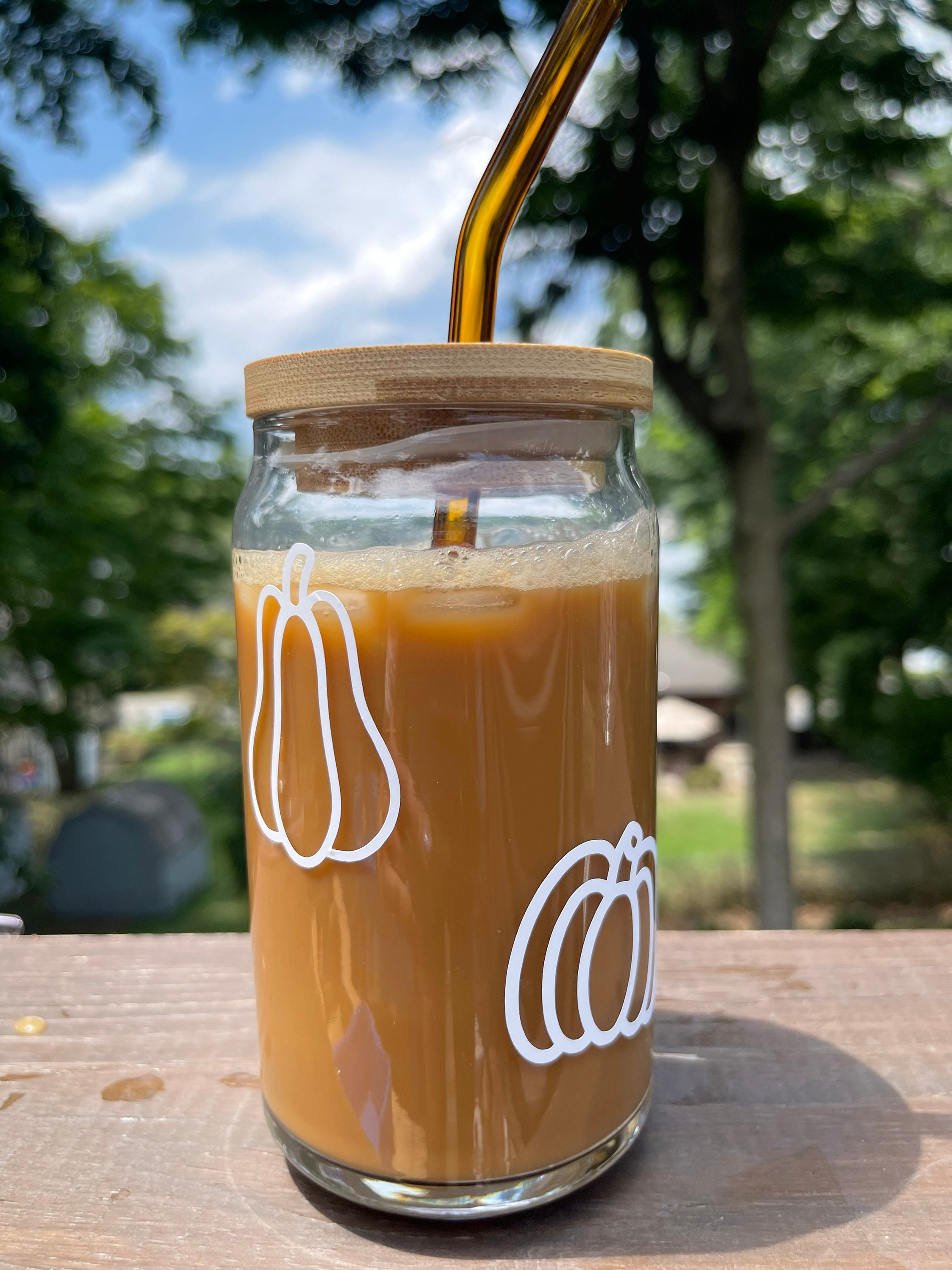 Pumpkin Beer Can Glass, Halloween Beer Can Glass