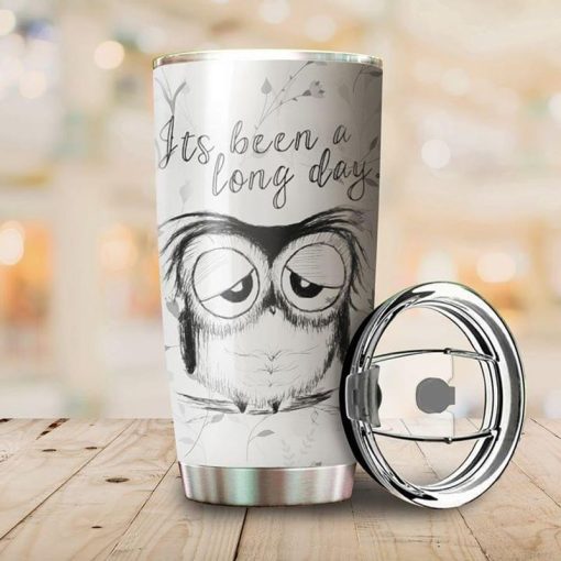 Cute Owl Lovers Its Been A Long Day Stainless Steel Tumbler 20Oz