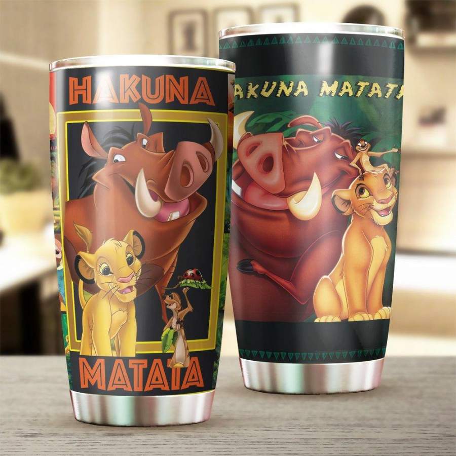 Hakuna matata Stainless Steel Tumbler 20 Oz, Hakuna matata Stainless Steel Mug Cartoon