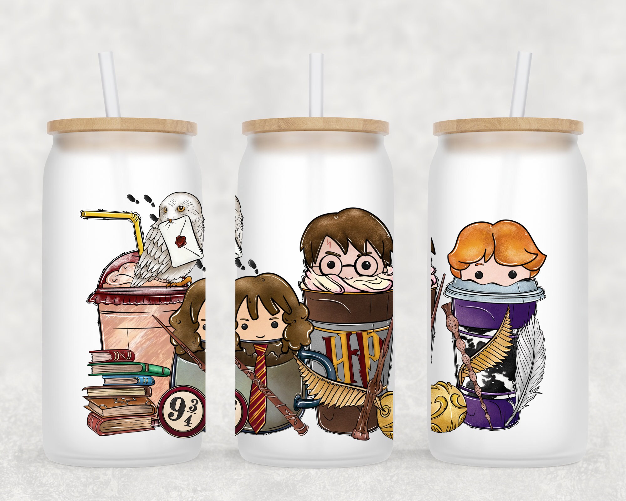 Wizard Magic Beer Can | Glass HP Face Mug | Magic Mug | Iced Coffee Cup | HP Coffee Cup | Libbey Glass Can | Gift for Her