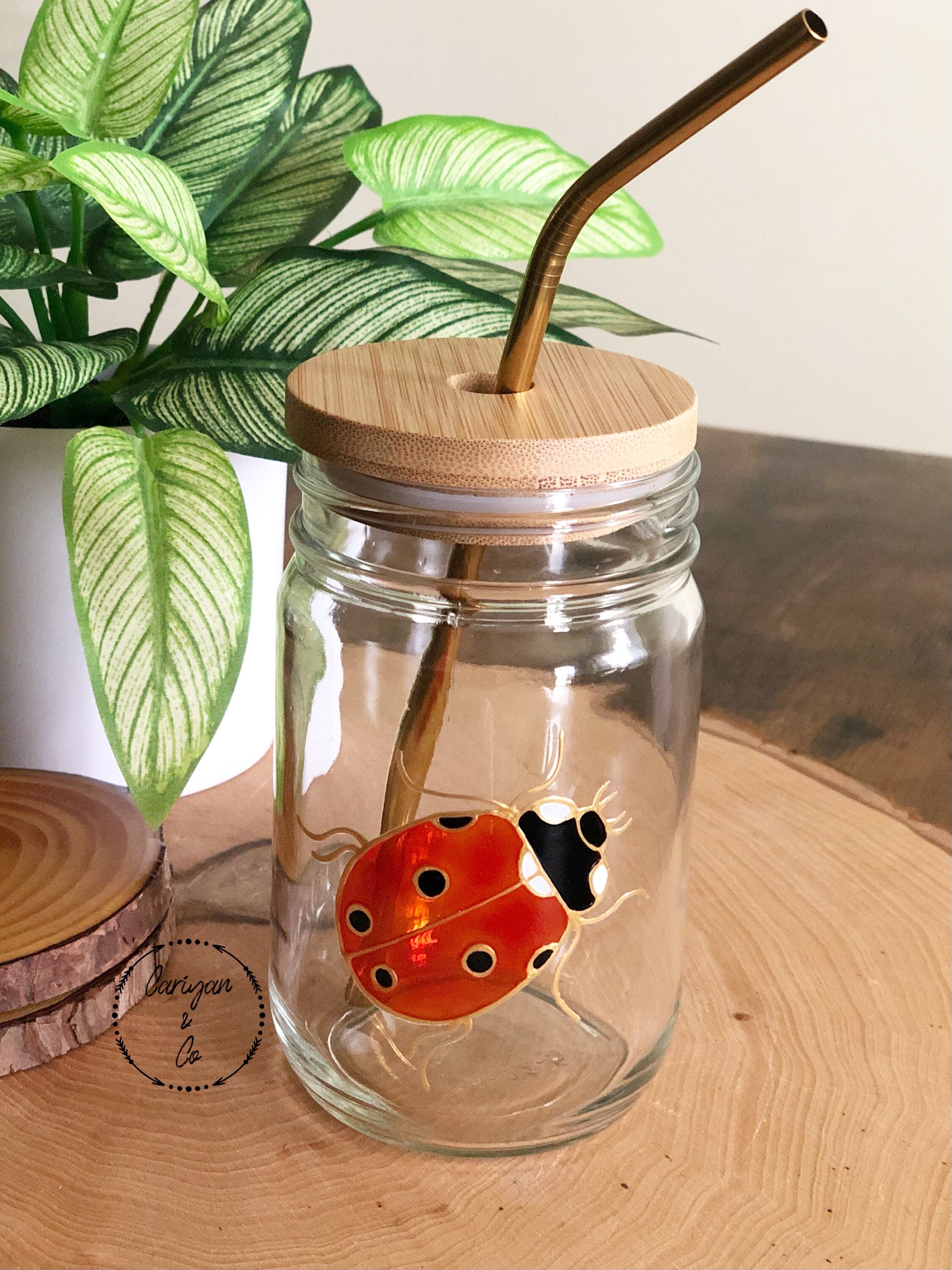 Ladybug Glass Coffee Cup