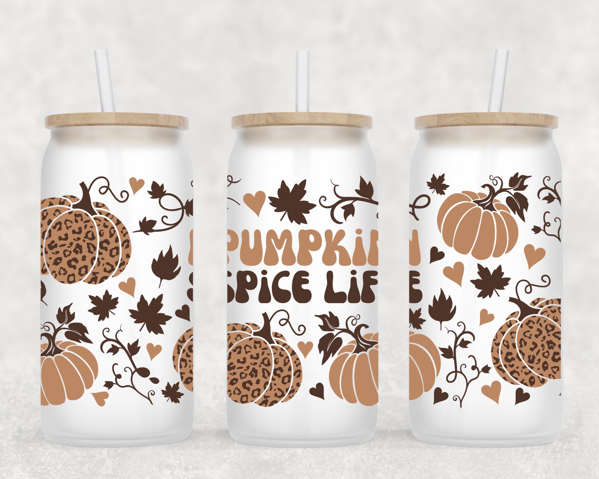 Pumpkin Spice Coffee Can Glass | Pumpkin Coffee Glass | Fall Coffee Mug | 16 oz Libbey Glass | Coffee Glass | Pumpkin Spice Coffee Can