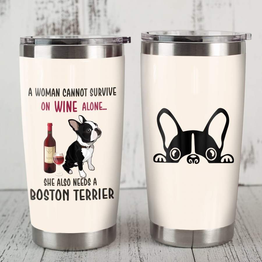 Boston Terrier Steel Tumbler JR2009 82O34