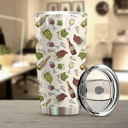 Wine And Grape Cute Art Stainless Steel Tumbler 20Oz