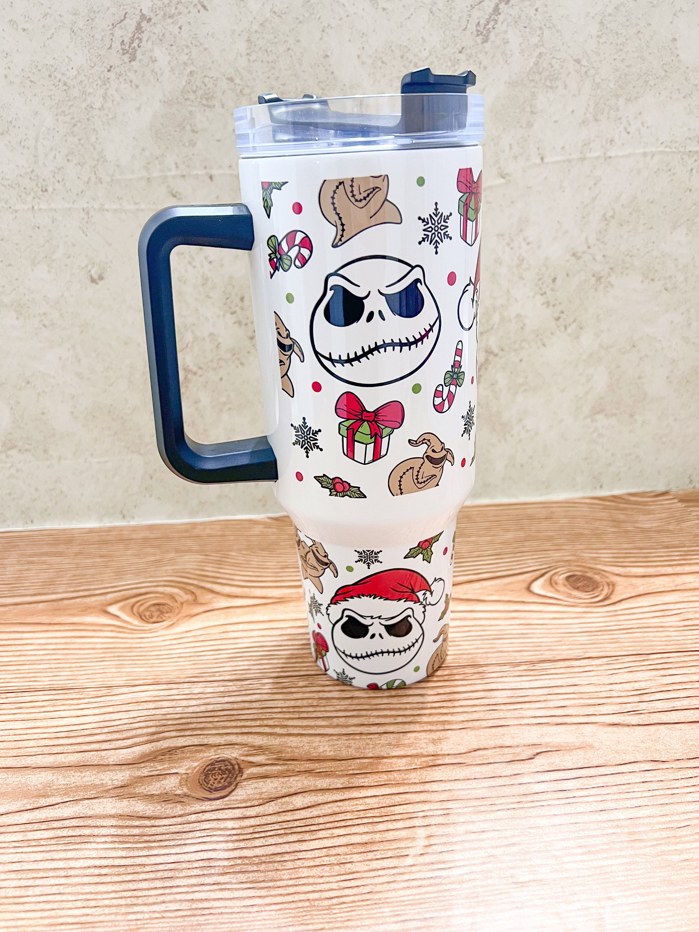 NBC 40 oz tumbler | 40 oz tumbler| travel mug| Christmas nightmare | nightmare | NBC | Nightmare| skellington