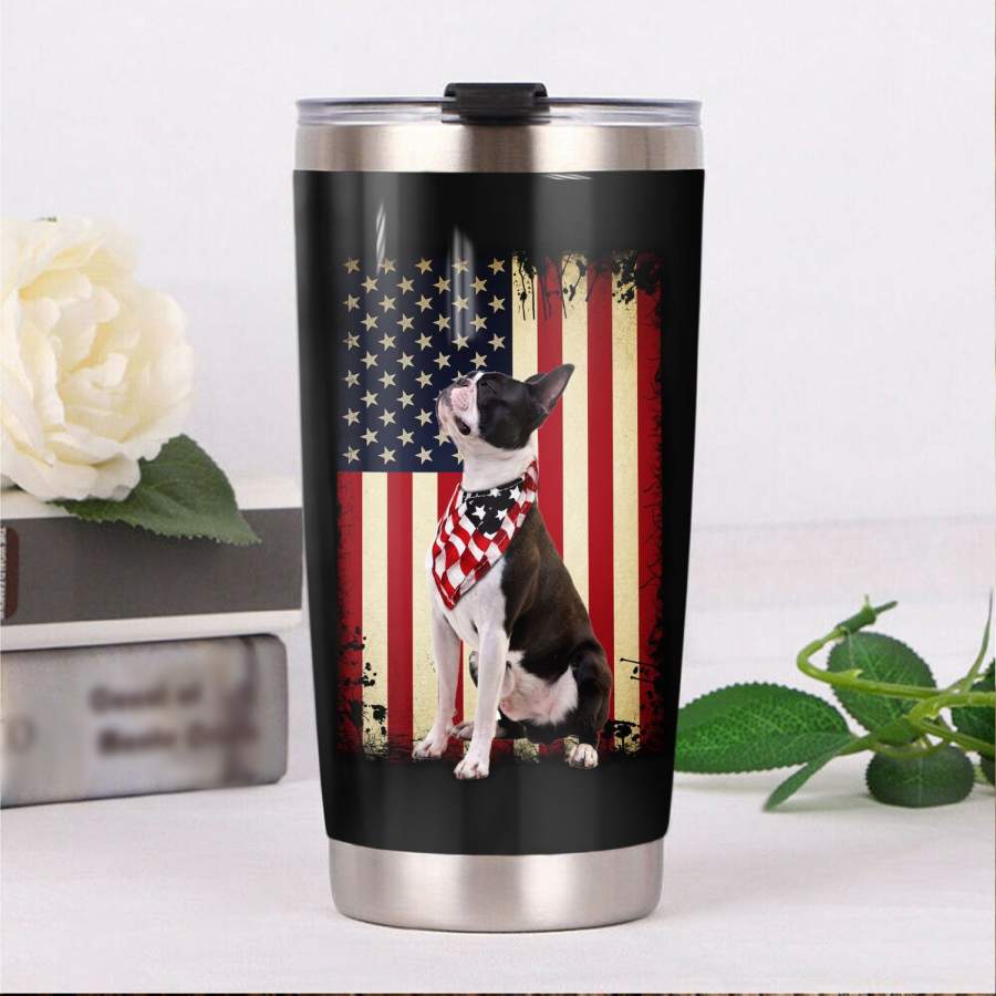 Boston Terrier Dog Steel Tumbler JR3107 81O53