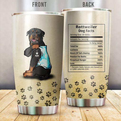 Rottweiler I Love Mom Vr2 Stainless Steel Insulated Tumbler Cups, Gift Ideas For Dad, Good Mother Day Gifts, Gift For Friend, Gift For Best Friend