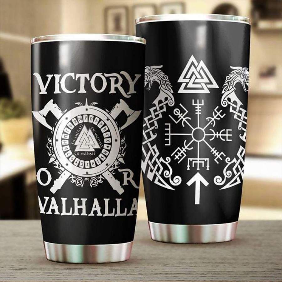 Viking Victory Valhalla Black And White Stainless Steel Tumbler 20oz