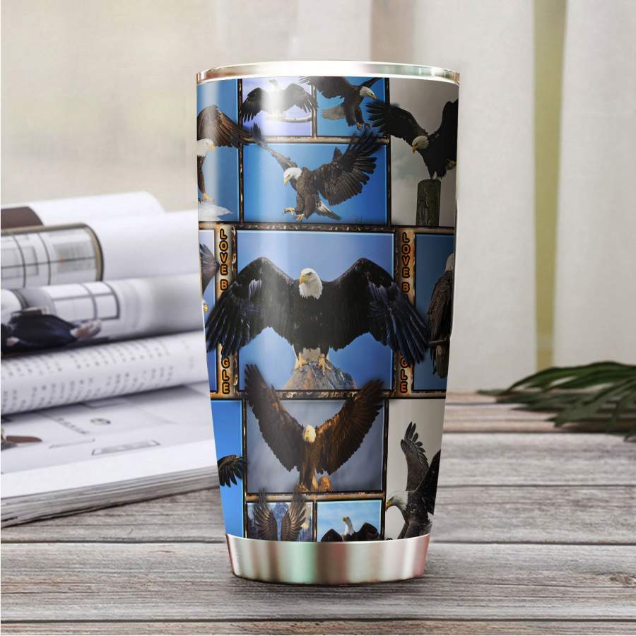 Love Bald Eagle Stainless Steel Tumbler