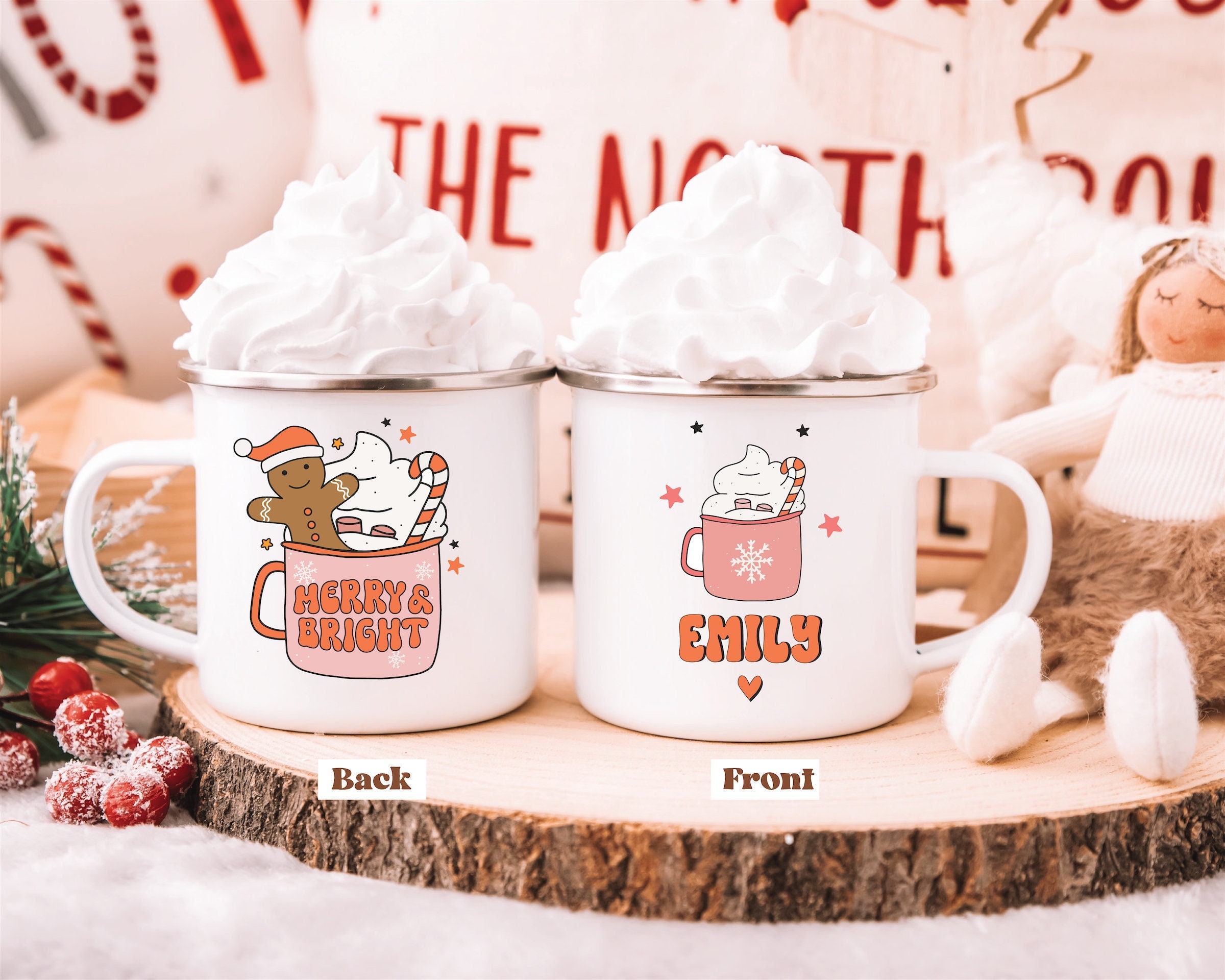 Christmas gifts for kids, Christmas personalized gifts for her, Groovy Christmas mug, Custom Christmas name mug for kids, Holiday coffee mug