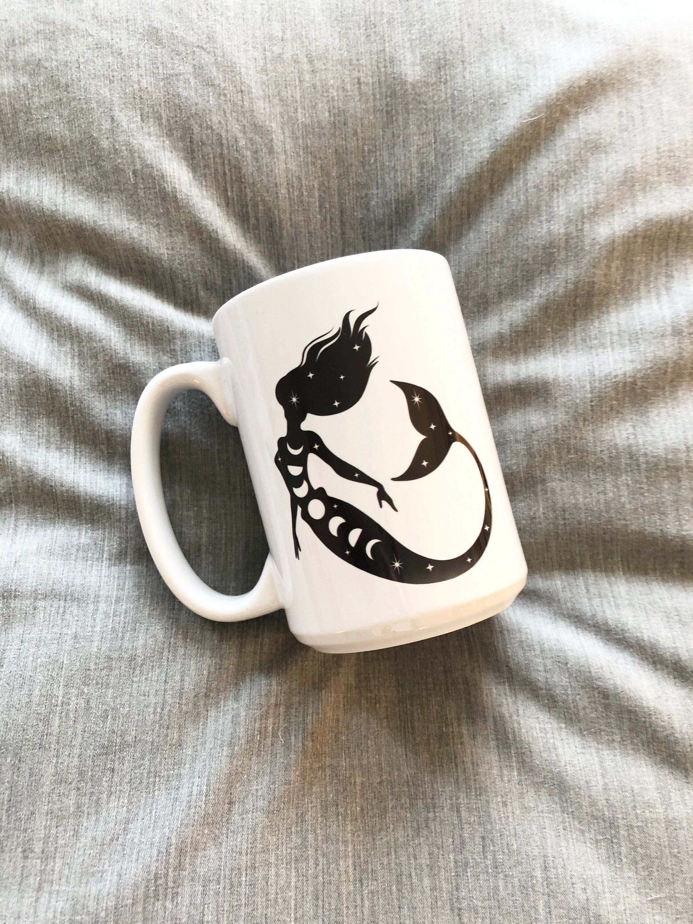 Cosmic Mermaid Crescent Moon Herbal Tea Cup Coffee Mug Spiritual Wellness Gift