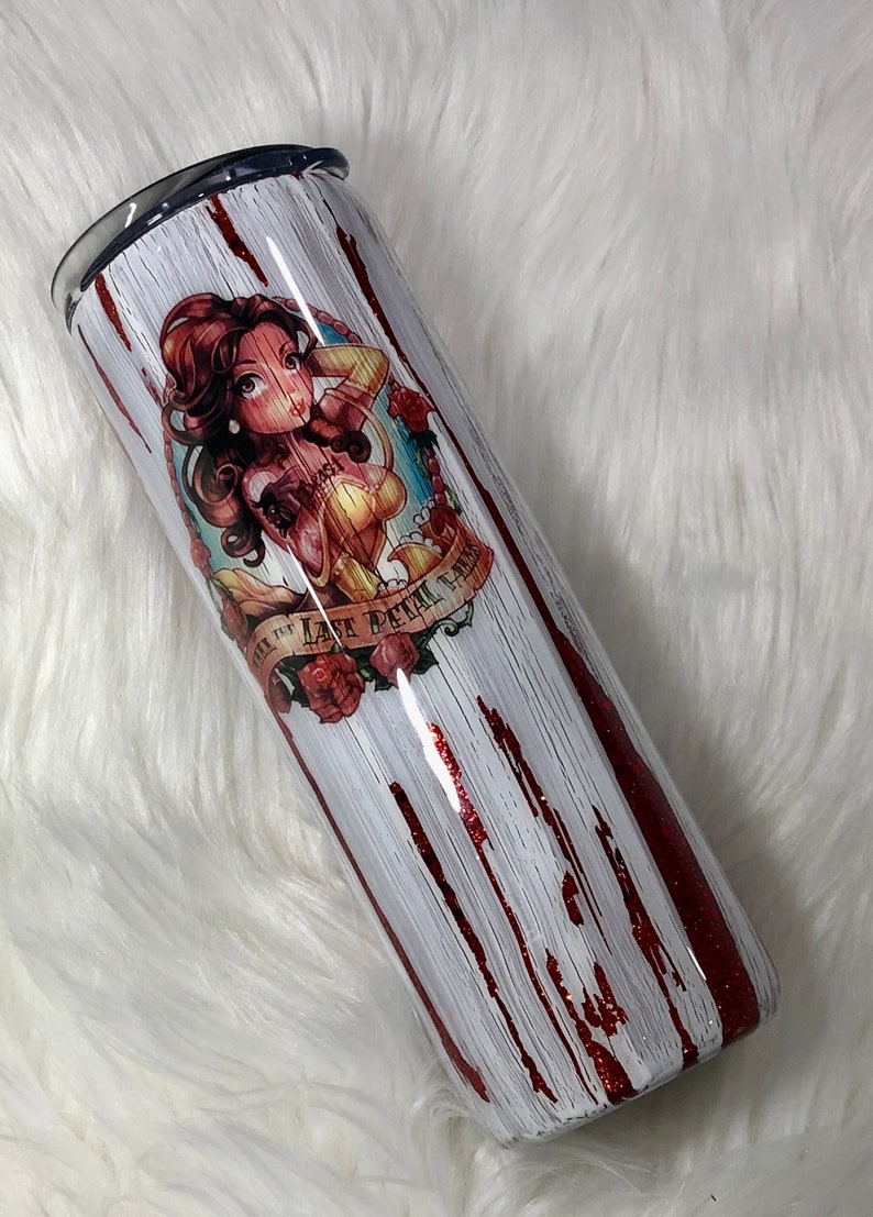 Belle, Beaty And The Beast Custom Princess Pinup Cup, Stainless Tumbler