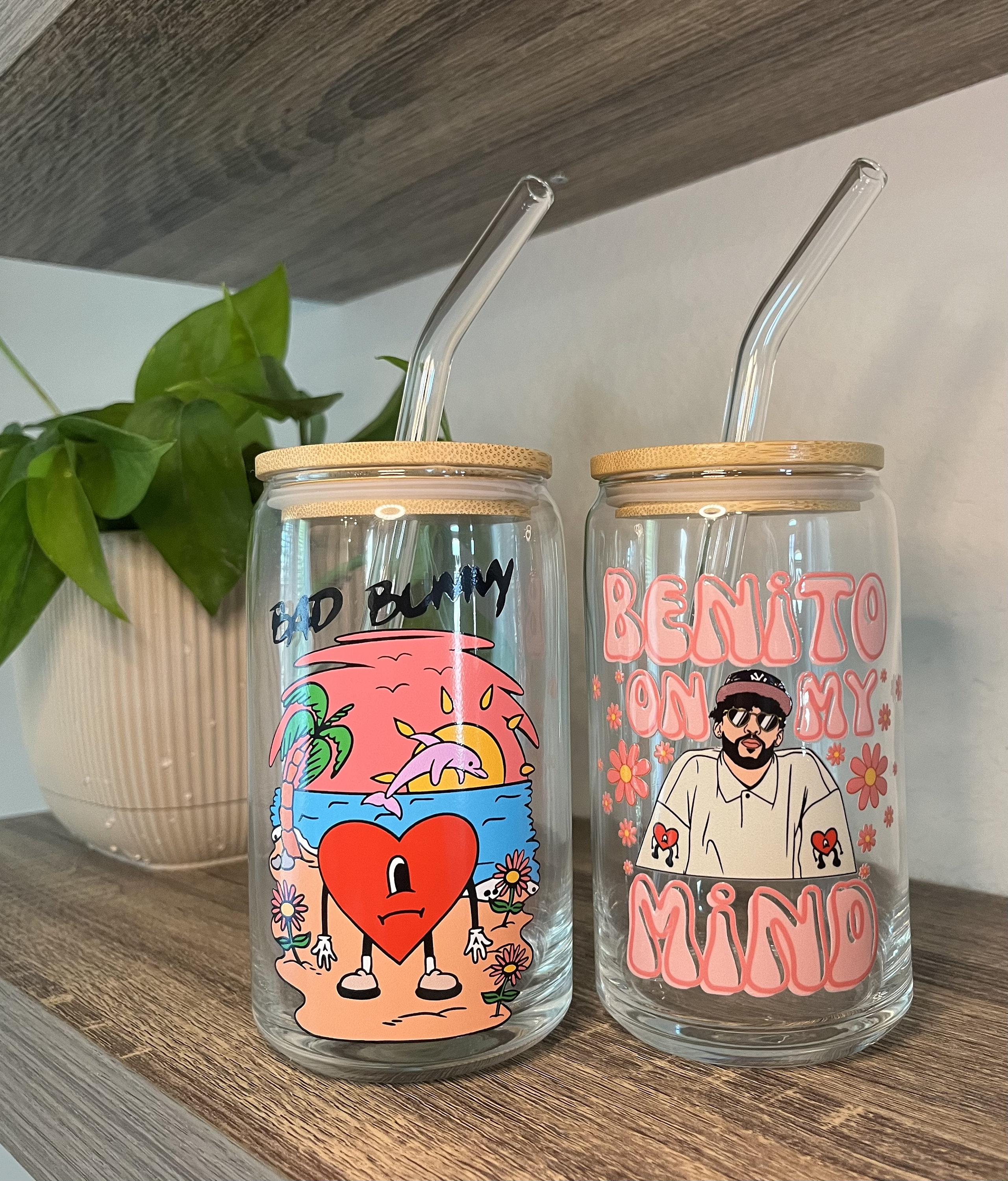 bad bunny glass tumbler, bad bunny gift, un verano sin ti glass cup, benito cup