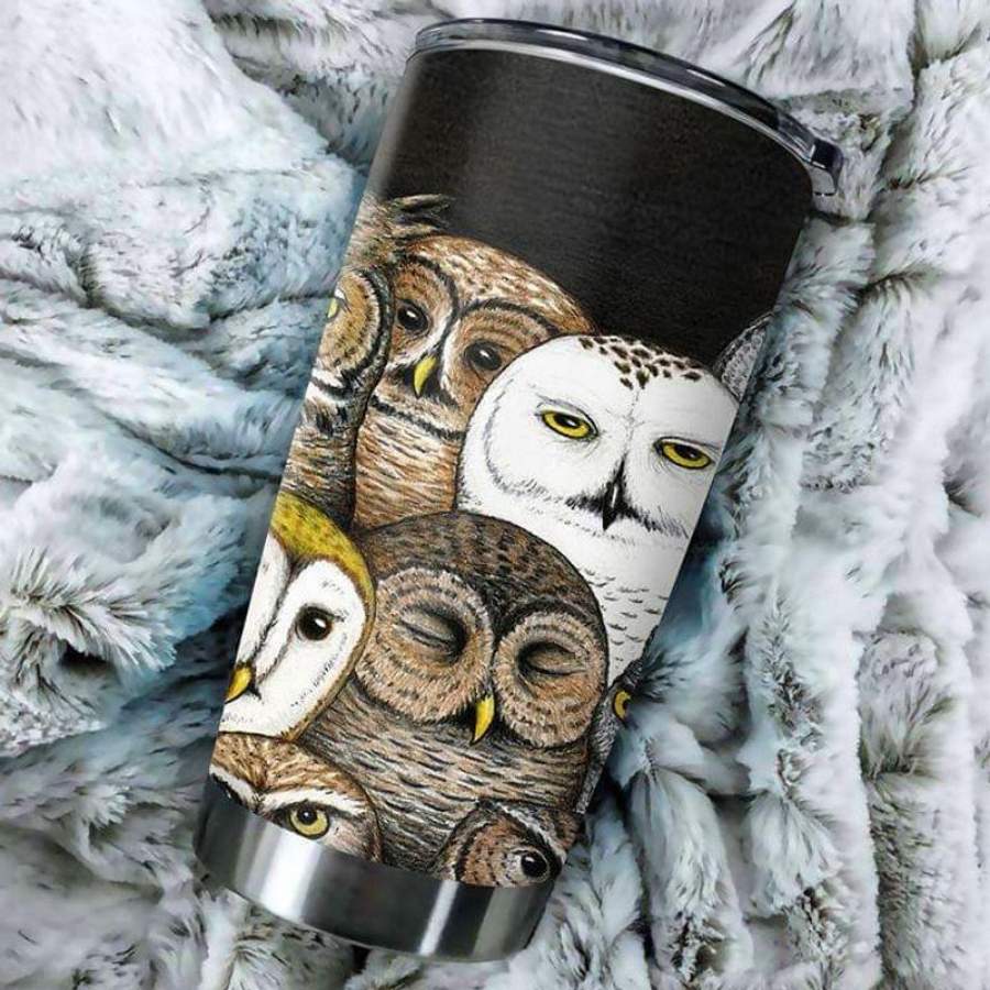 Owl Lovers Black Stainless Steel Tumbler 20oz