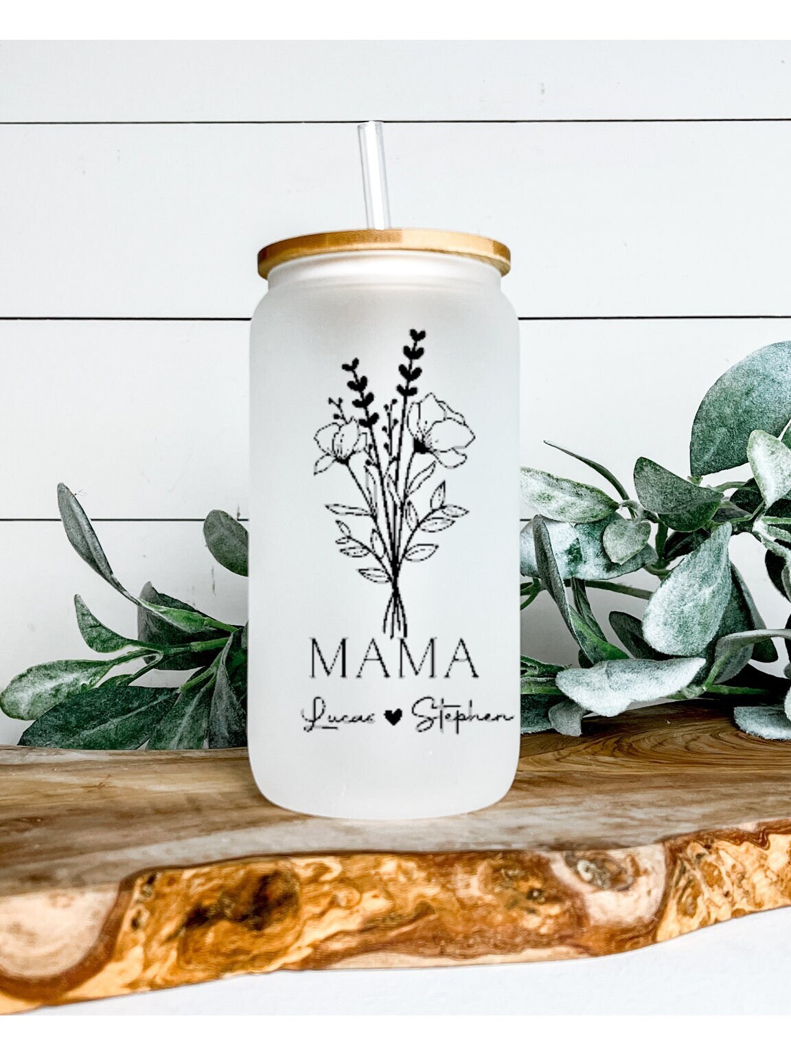 Boy Mom| Girl Mom| Mama|  Frosted Iced Coffee Glass Can| Iced Coffee Can| Personalized Mom Gift | Mom Cup Cup