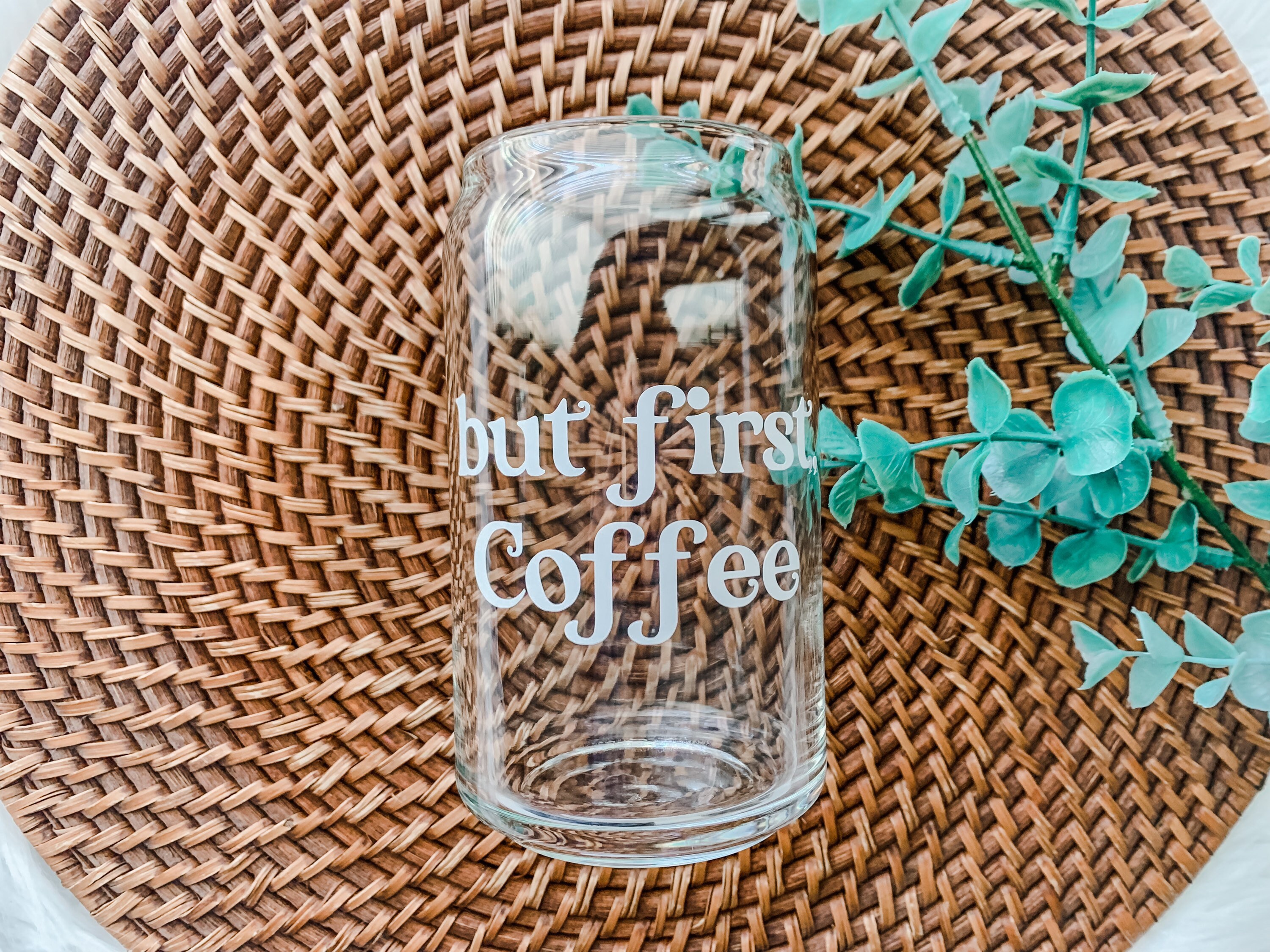 But First, Coffee Iced Glass Cup  | Beer Can Glass | Iced Coffee Beer Can  |  Glass Can |  Perfect Gift