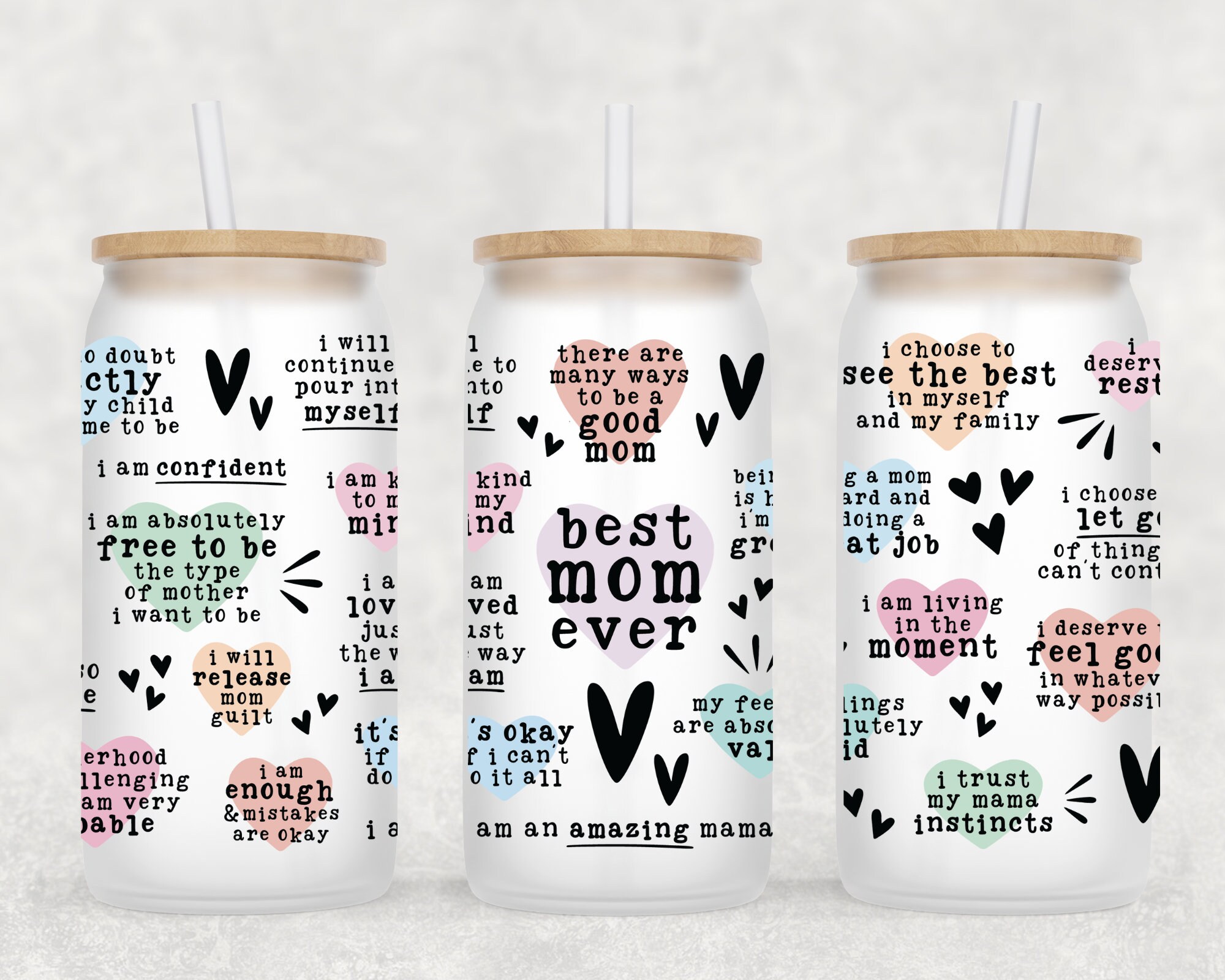 Best Mom Beer Can Glass | Mom Beer Glass | Mom Gift | Gift for Mom | Iced Coffee Glass | Iced Coffee Cup | Mom Affirmations Mug