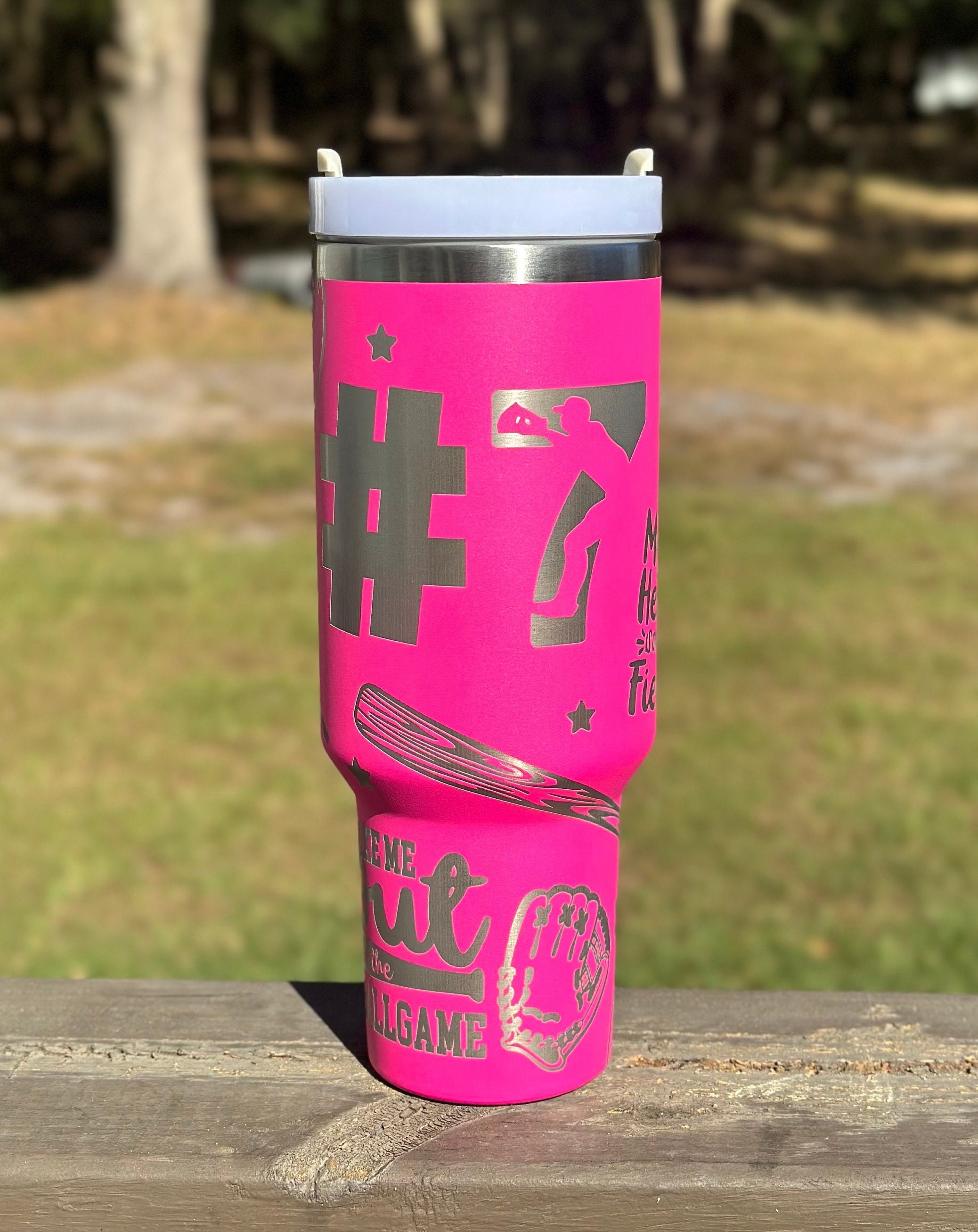 Baseball | Baseball mom | Baseball #  40 oz Stainless Steel Insulated Tumbler with Handle, Laser Engraved tumbler