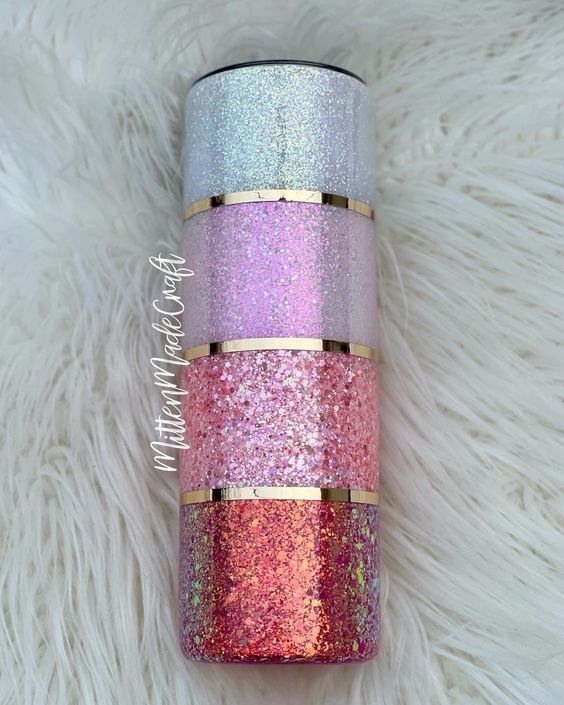 Split Glitter Tumbler, Pink Glitter Tumbler, Opal Glitter Tumbler, Pale Pink Glitter Tumbler, Personalized Glitter Tumbler