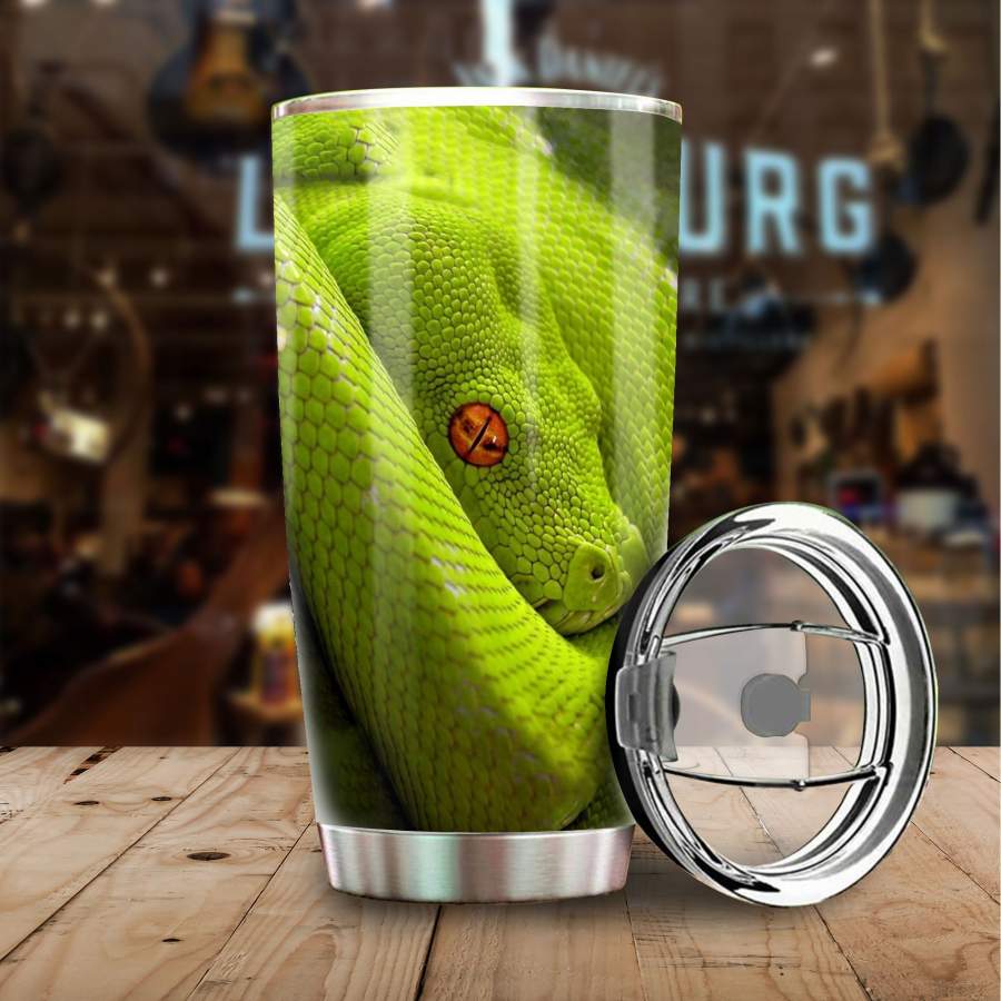 Beautiful Green Python Stainless Steel Tumbler