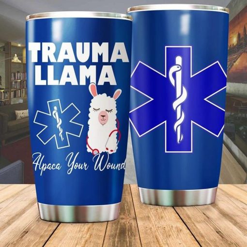 Trauma Llama Alpaca Your Wound Blue Stainless Steel Tumbler 20Oz