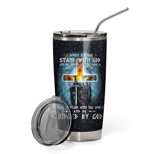 3D I Would Rather Stand With God And Be Judged By The World Vacuum Insulated Glitter Tumbler, Gifts For New Moms, Good Mother Day Gifts