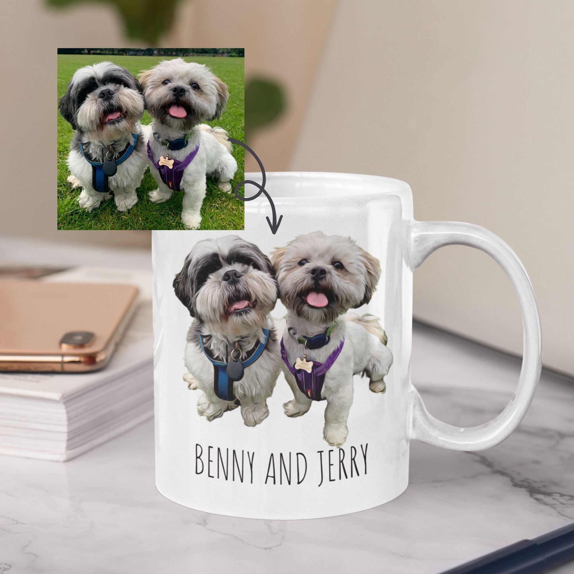 Custom Pet Portrait Mug, Pet Portrait Drawing, Personalised Pet Portrait, Digital Portrait, Custom Pet Mug, Personalised Pet Mugs, Prodab12