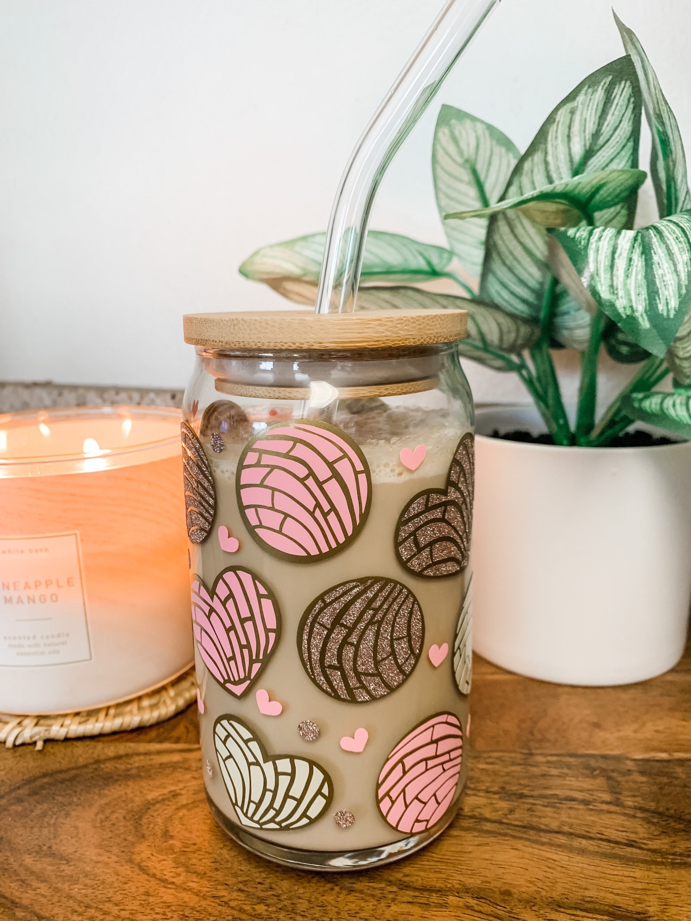 Cafecito and Chisme Beer Can Glass| Pan Dulce Coffee Cup | Iced Coffee Glass Can | Concha Iced Coffee Glass