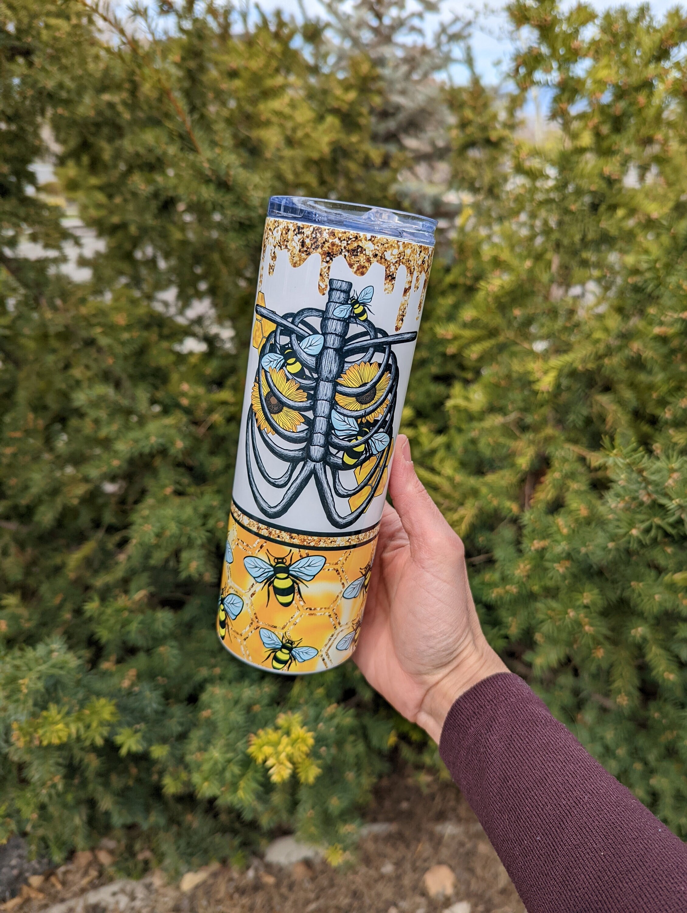 Bee Tumbler | Sunflower Tumbler | Mother’s Day Gift | Gift for Her | Skeleton Tumbler | Halloween Tumbler