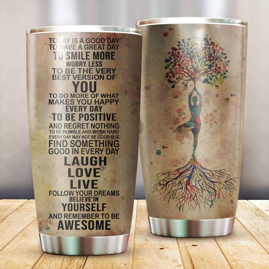 Yoga Awesome Tumbler Cup | Insulated Steel Tumbler | Stainless Steel Tumbler | Double Wall Insulated Tumbler