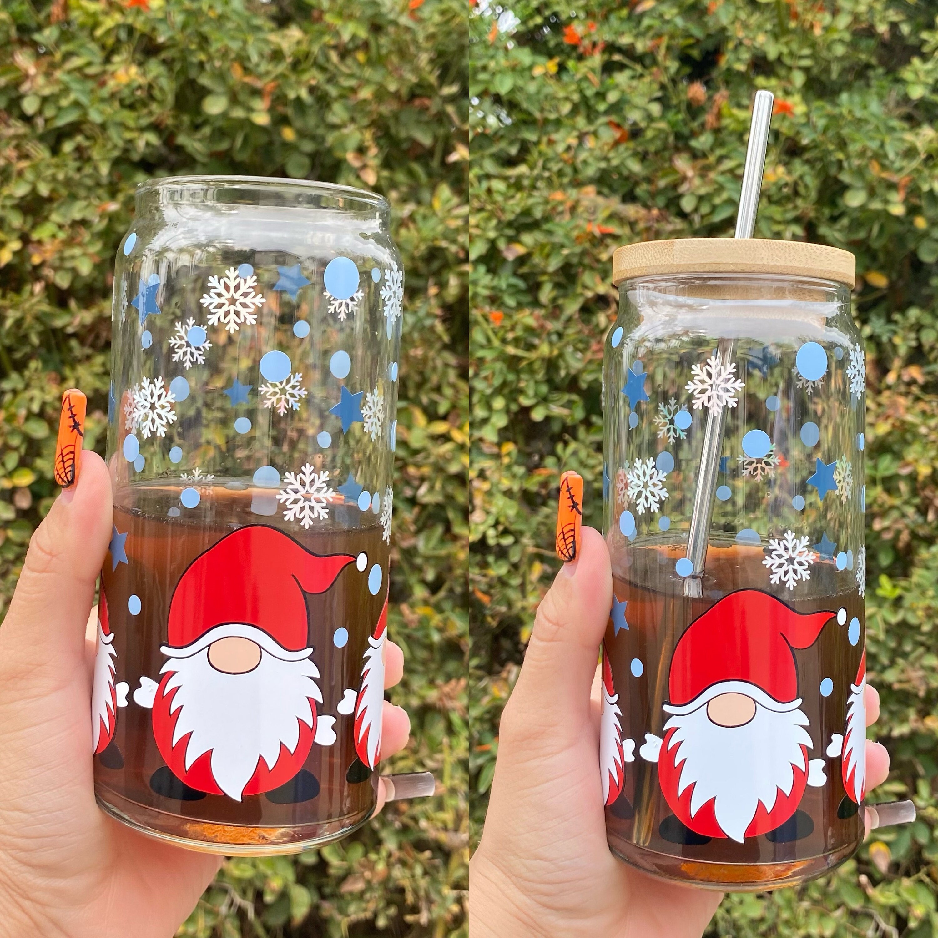 Gnomes Christmas Cups, Chirstmas Beer Glass Cans, Christmas Decorations, Christmas Gnomes, Libbey Beer Glass Cans, Holiday Cups, Xmas Cups