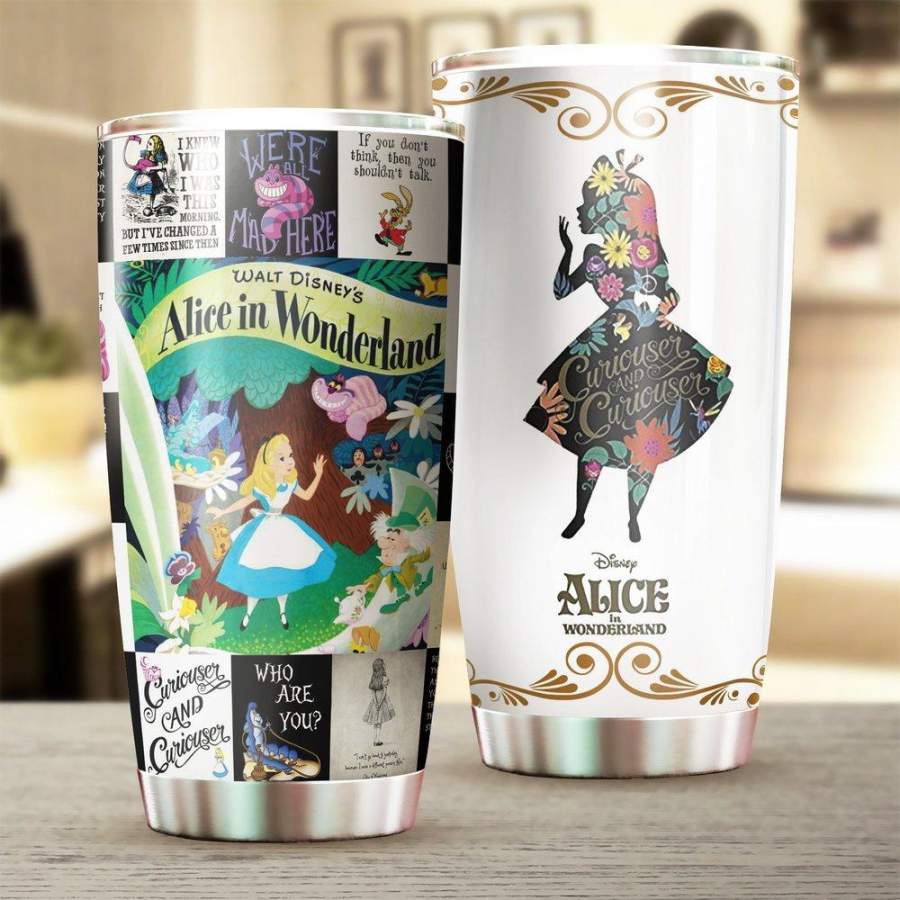 Alice in Wonderland Stainless Steel Tumbler 20 Oz, Alice in Wonderland Stainless Steel Mug Cartoon