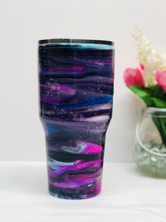 Galaxy Tumbler, Ozark Trail With Straw Custom Epoxy Tumbler