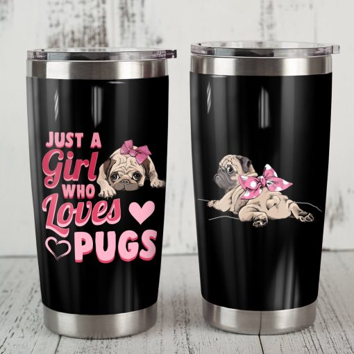 Pug Dog Steel Tumbler, Gift Ideas For Dad, Dads Fathers Day Gifts, Gift For Best Friend, Gift For Boyfriend, Gift For Mother, Gift For Sister