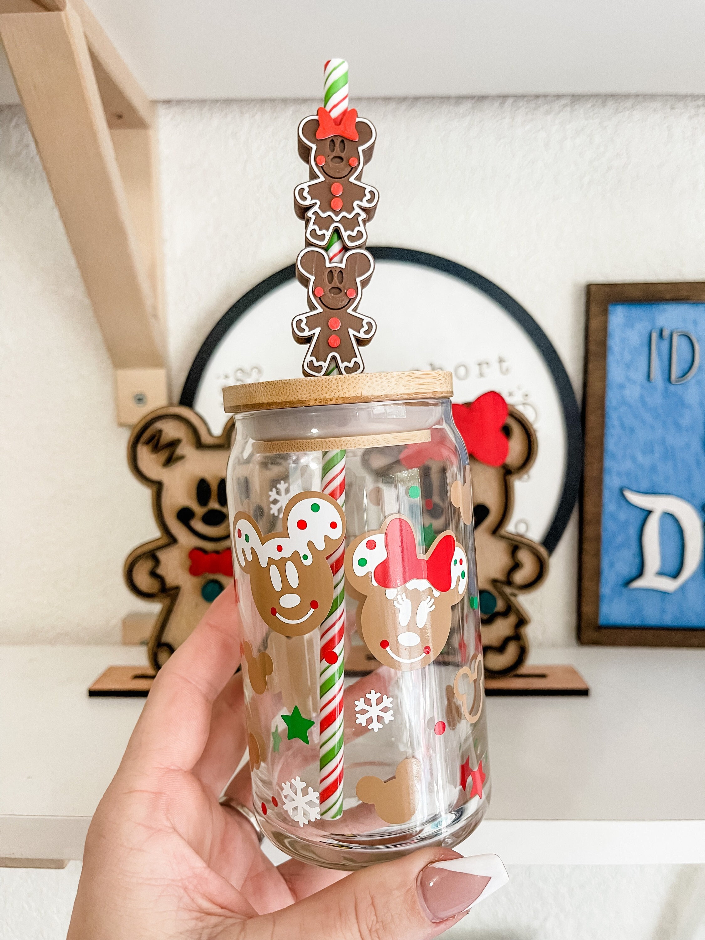 Christmas Tumbler, Gingerbread Mouse Ears, Iced Coffee Glass, Can Glass, Beer Soda Can, Christmas Tumbler, Coffee Glass, Cup Lid Straw, Gift