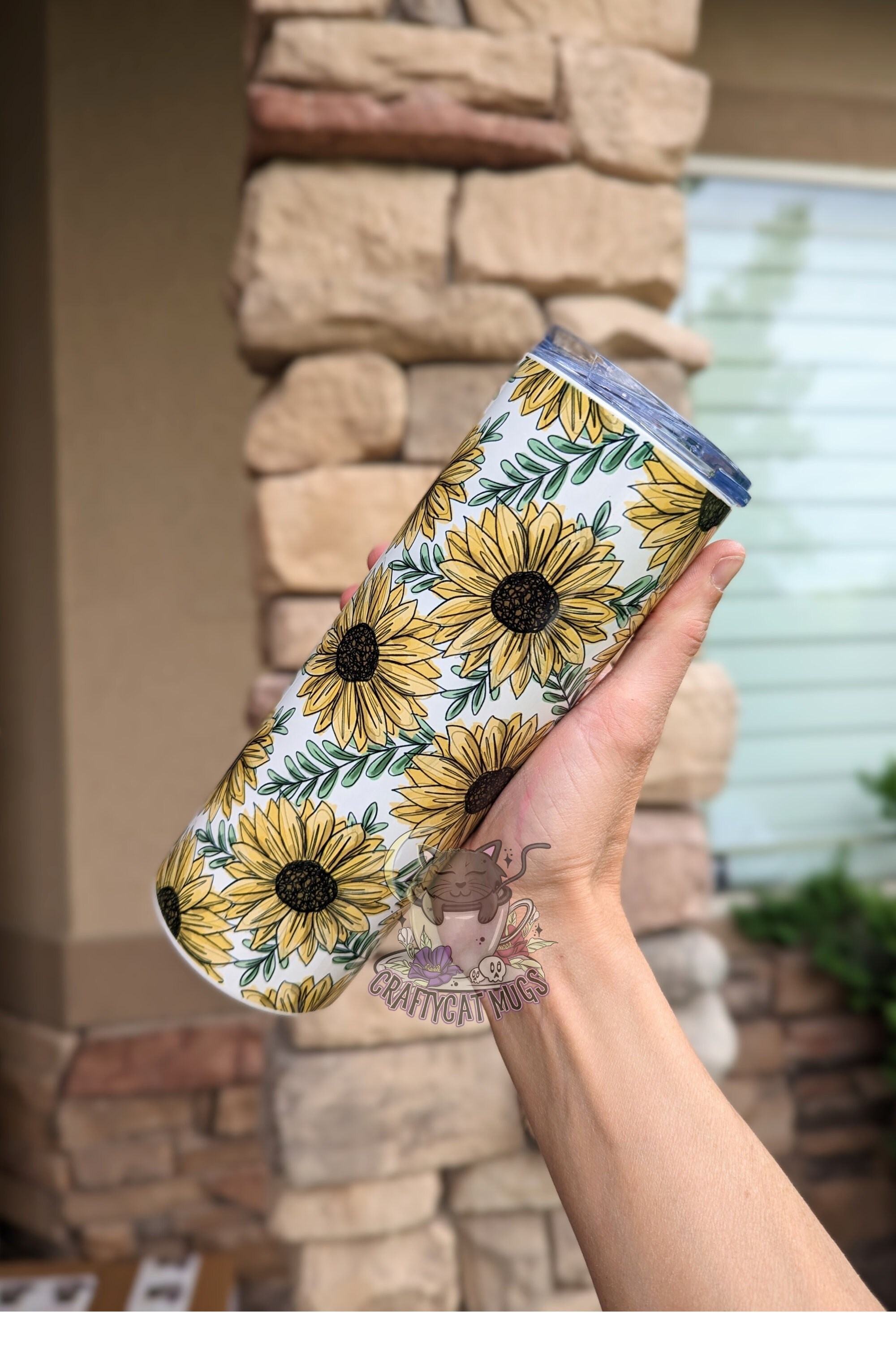 Beautiful Sunflower Tumbler | Personalized Sunflower Tumbler