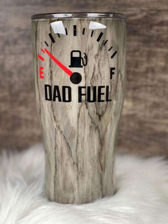 Dad Fuel Grey Woodgrain Epoxy 30 oz. Stainless Steel Tumbler