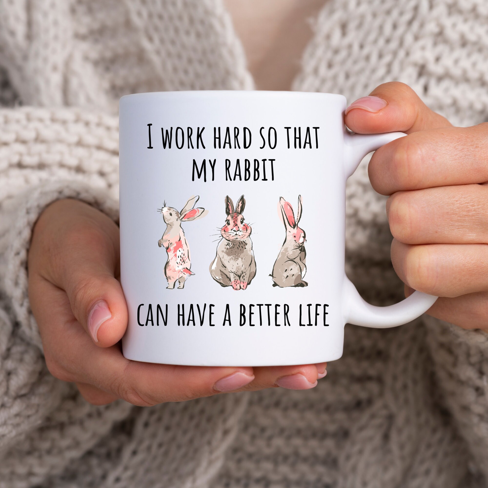 Rabbit Gift, Rabbit Mug, Rabbit Lover Gift, Pet Rabbit Owner Gifts, Mum, Gifts for Rabbit Lovers, Women, Her, Crazy Rabbit Lady