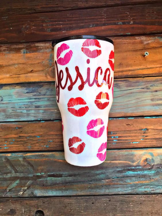 Pink Orange Lips Tumbler