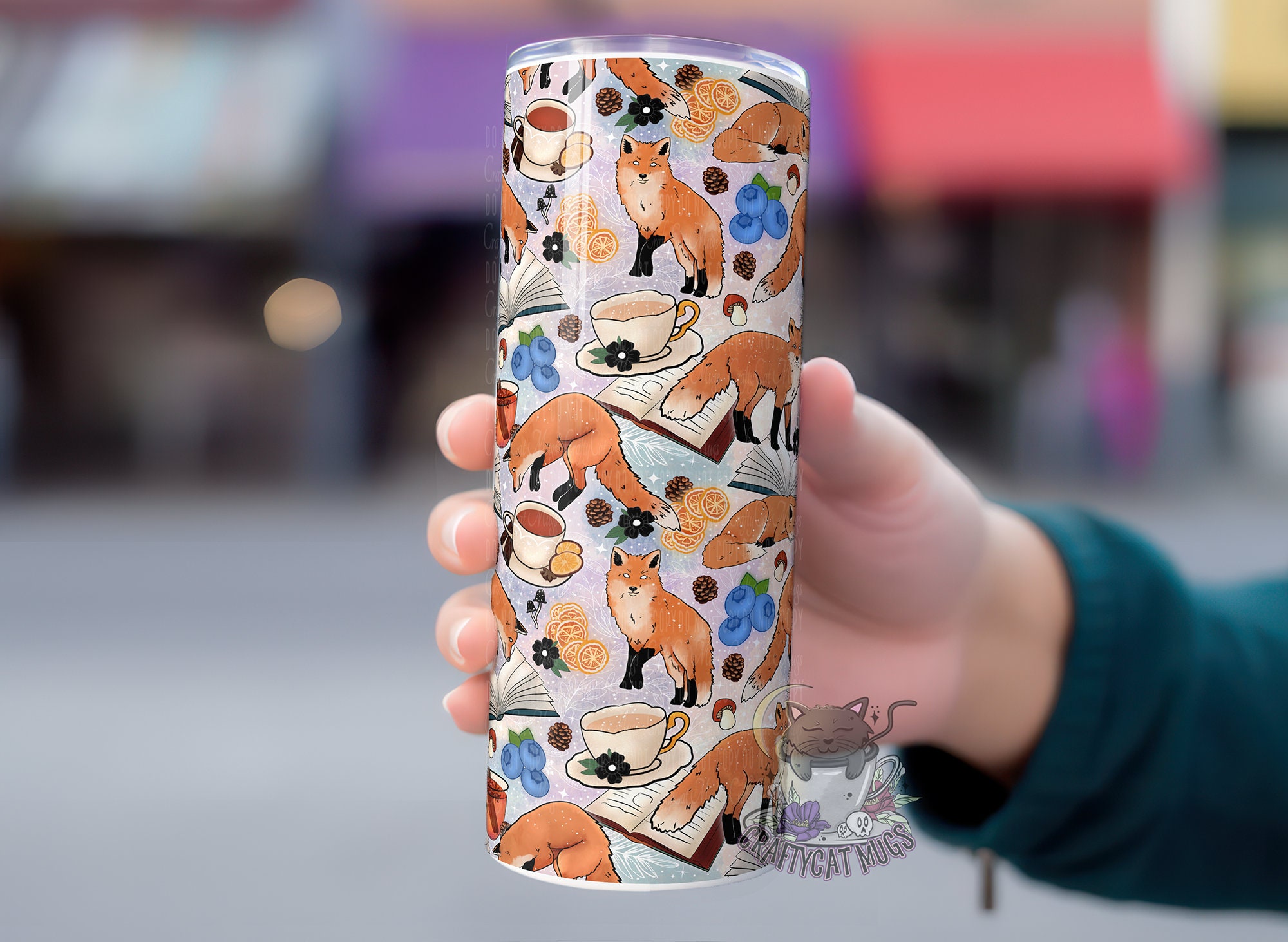 Cute Fox Tumbler | Cottagecore Cup | Tea Tumbler