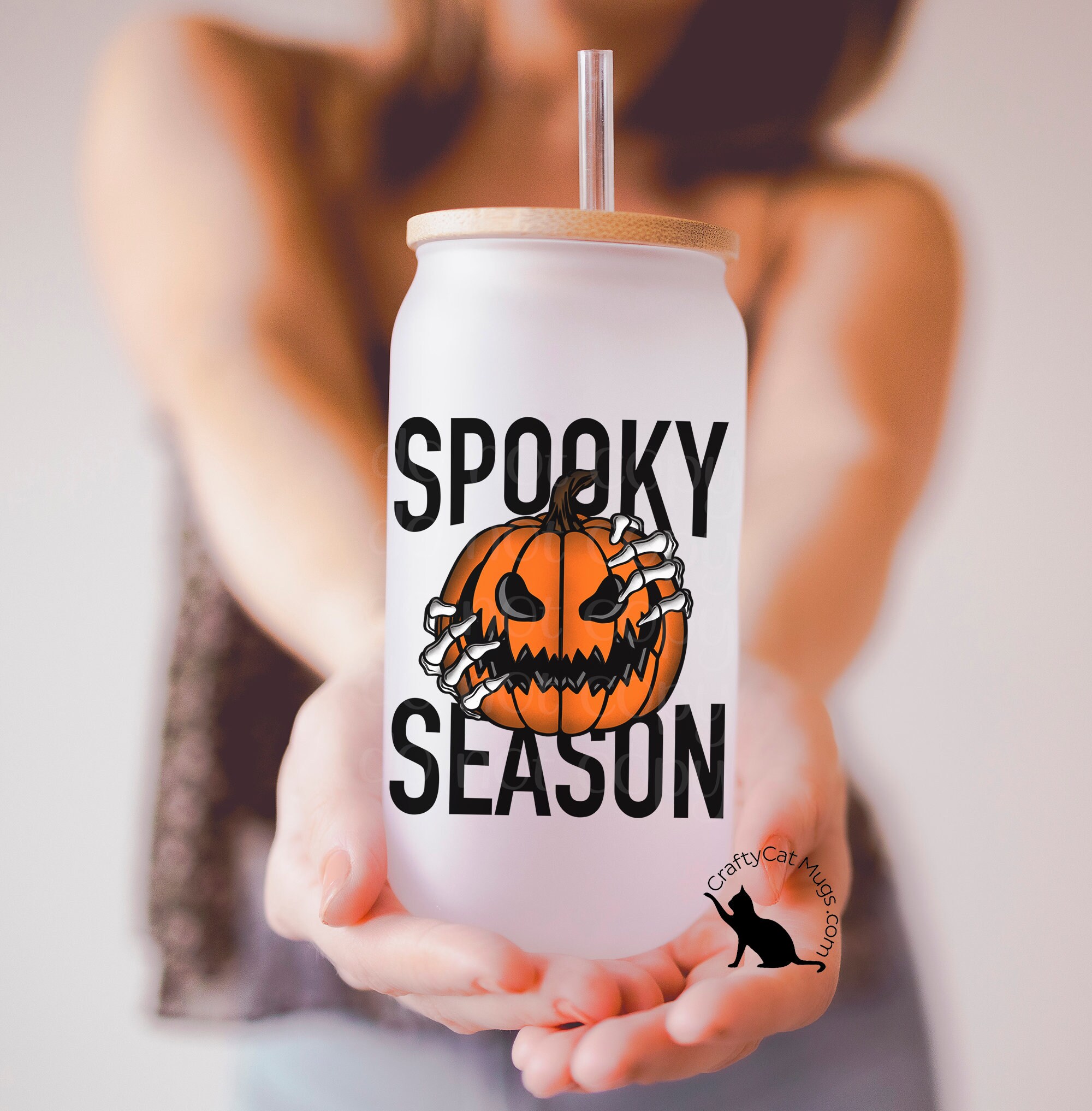 Glass Can | Iced Coffee Cup | Spooky Season Cup | Witchy Gifts | Halloween Cup