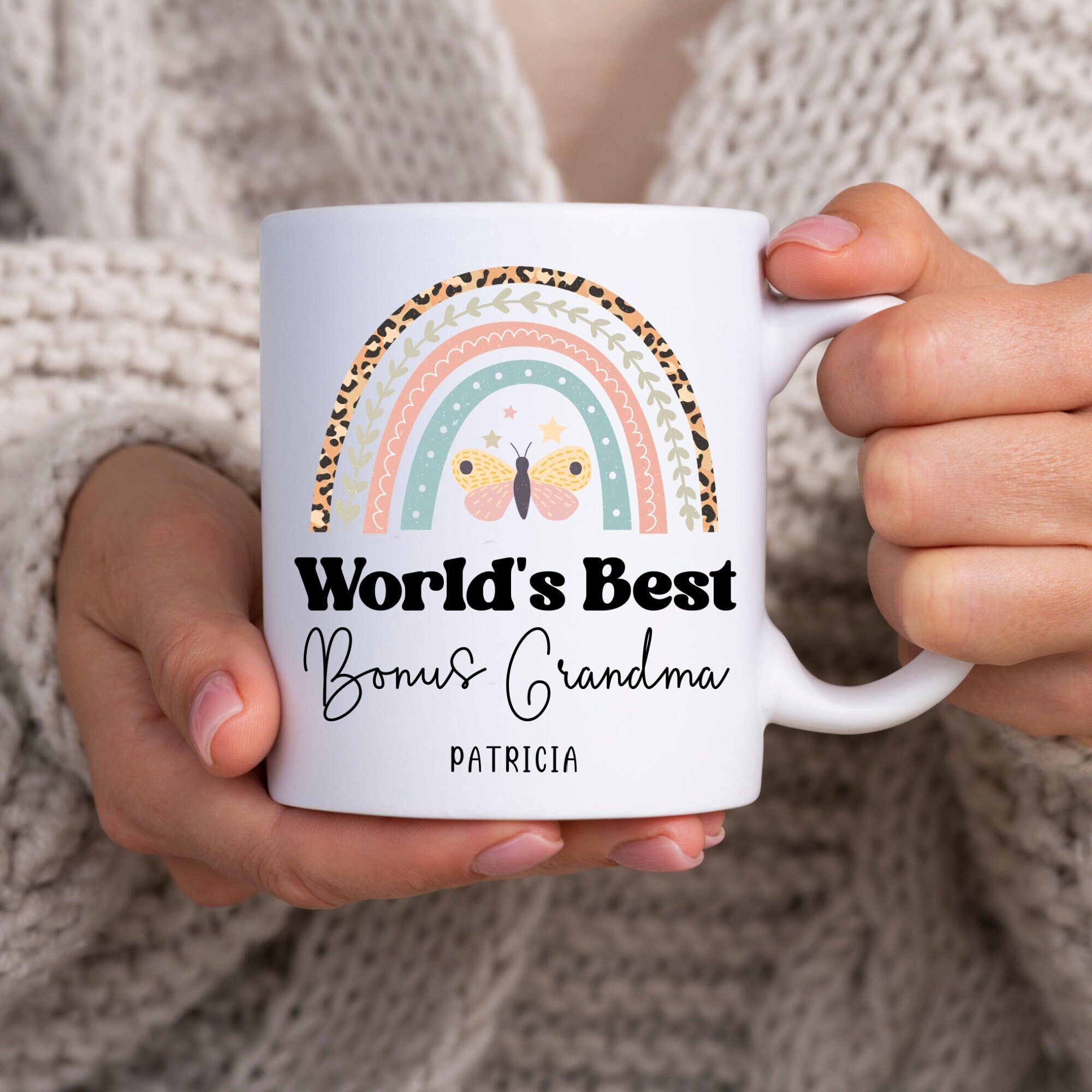 Personalized Bonus Grandma Gift, Bonus Grandma Mug, Step Grandma Birthday, Mothers Day Gift From Granddaughter Grandson