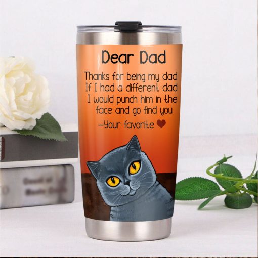 British Shorthair Cat Steel Tumbler, Gift For Wife, First Mother’S Day Gift, Birthday Gift Ideas, Gifts To Grandpa, Gift For Best Friend