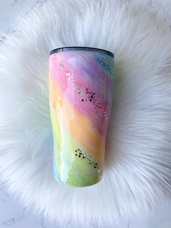 Bright Pastel Rainbow Tumbler