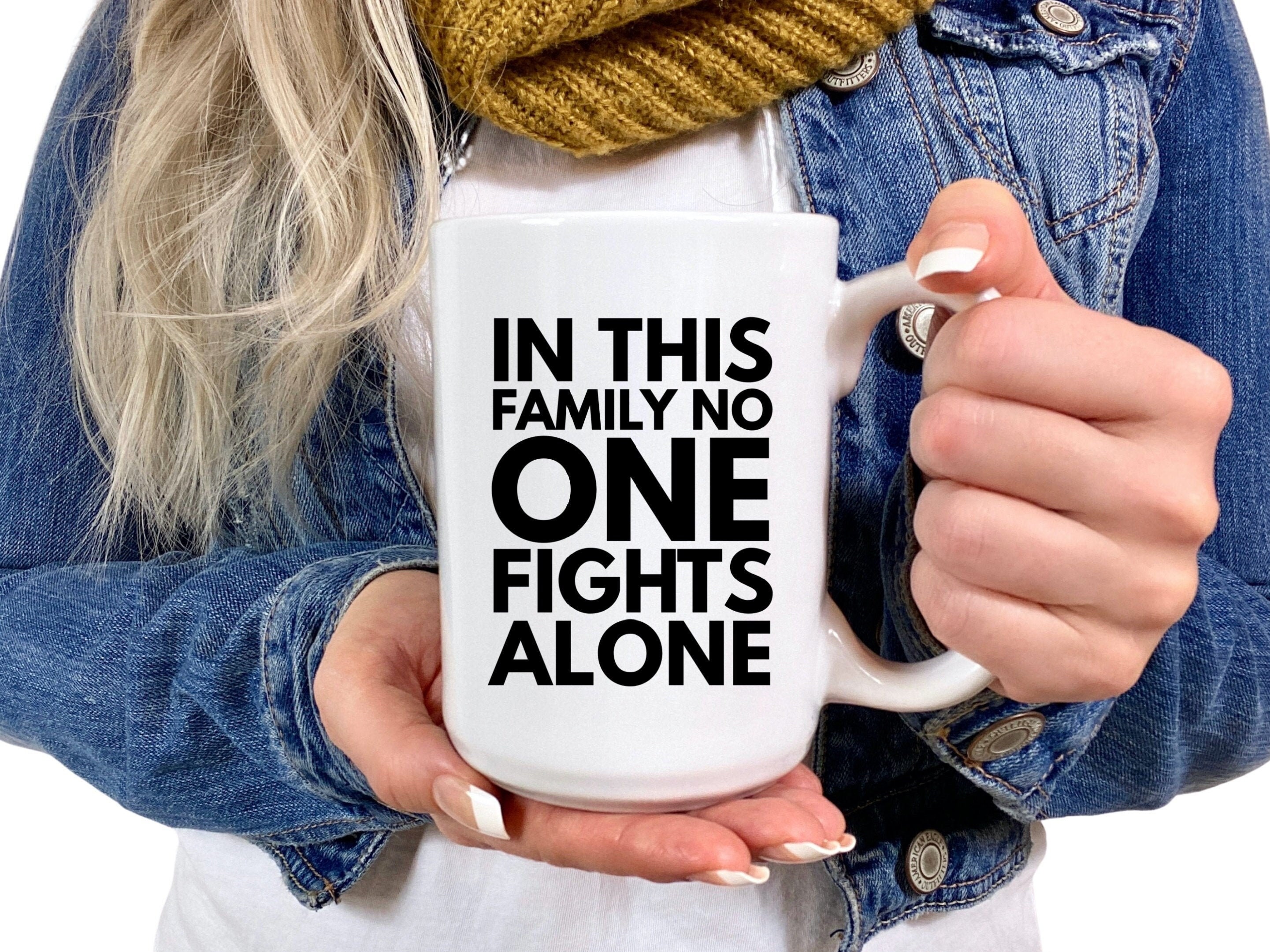 Thinking of You Gifts In This Family No One Fights Alone Cancer Support Gift Cancer Awareness Cancer Gifts Chemo Gift