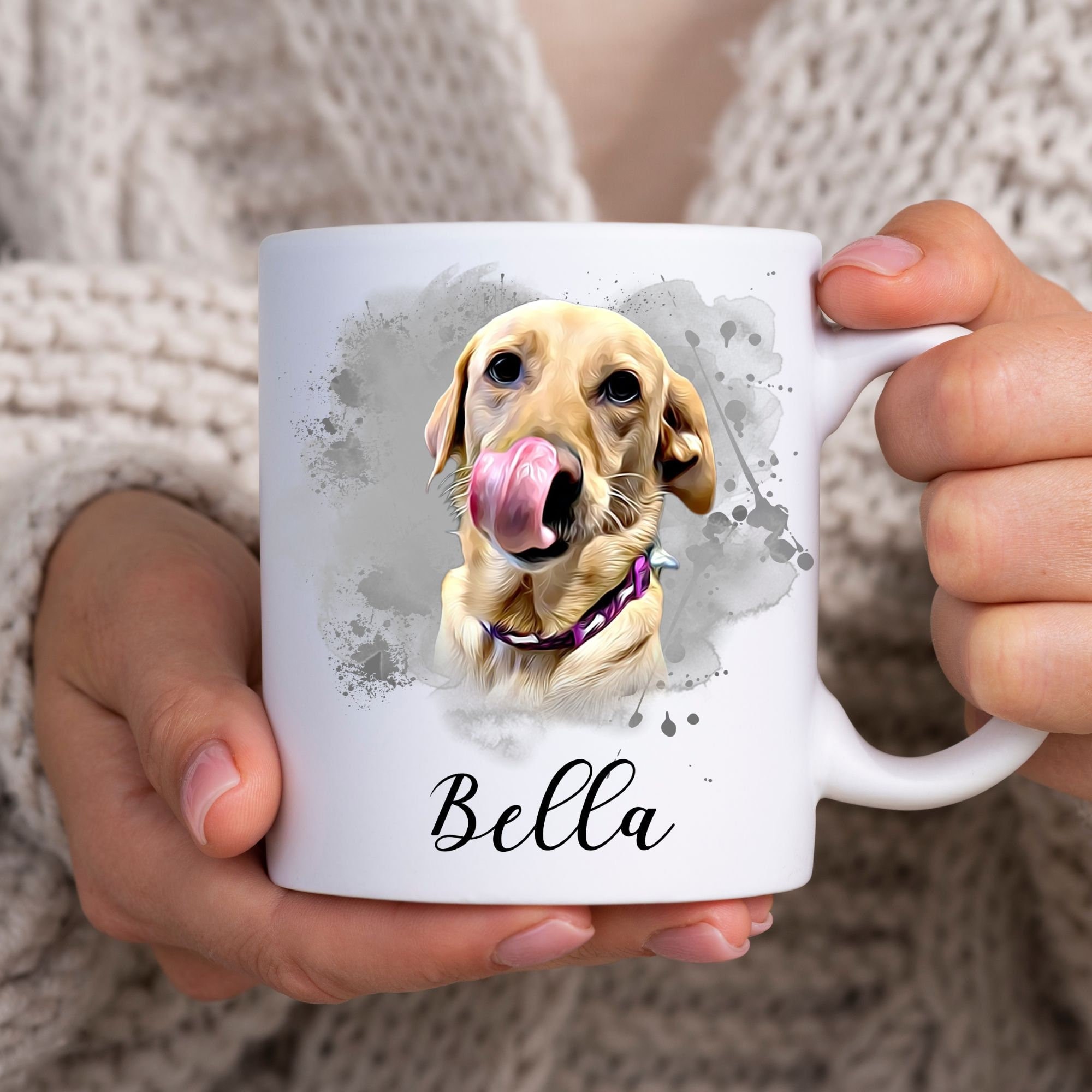 Personalized Dog Mug, Custom Dog Coffee Cup, Custom Digital Portrait Mug, Dog Face Mug, Custom Dog Photo Mug, Custom Pet mug, Digital Image