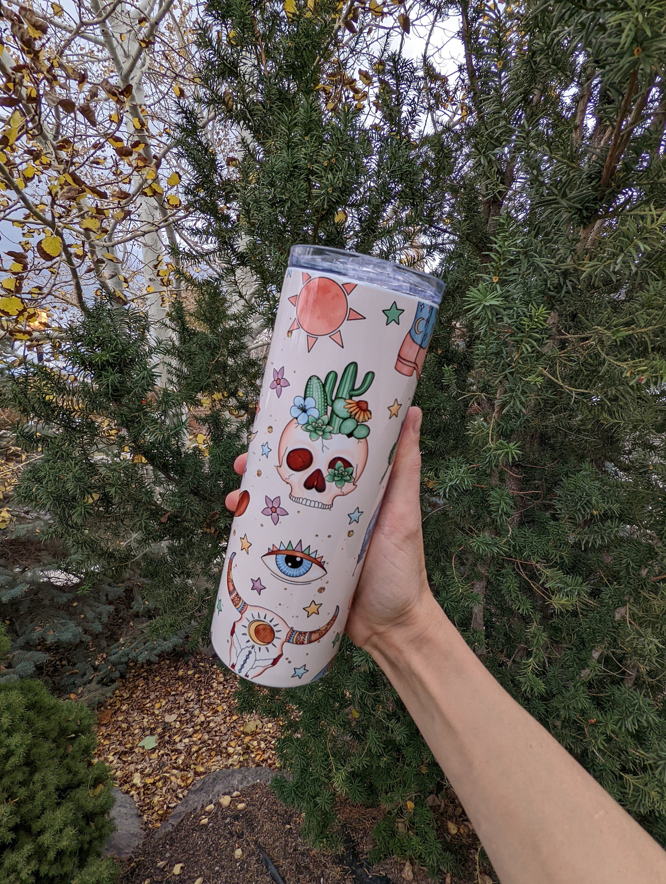 Boho Tumbler | Western Tumbler | Skeleton Cup